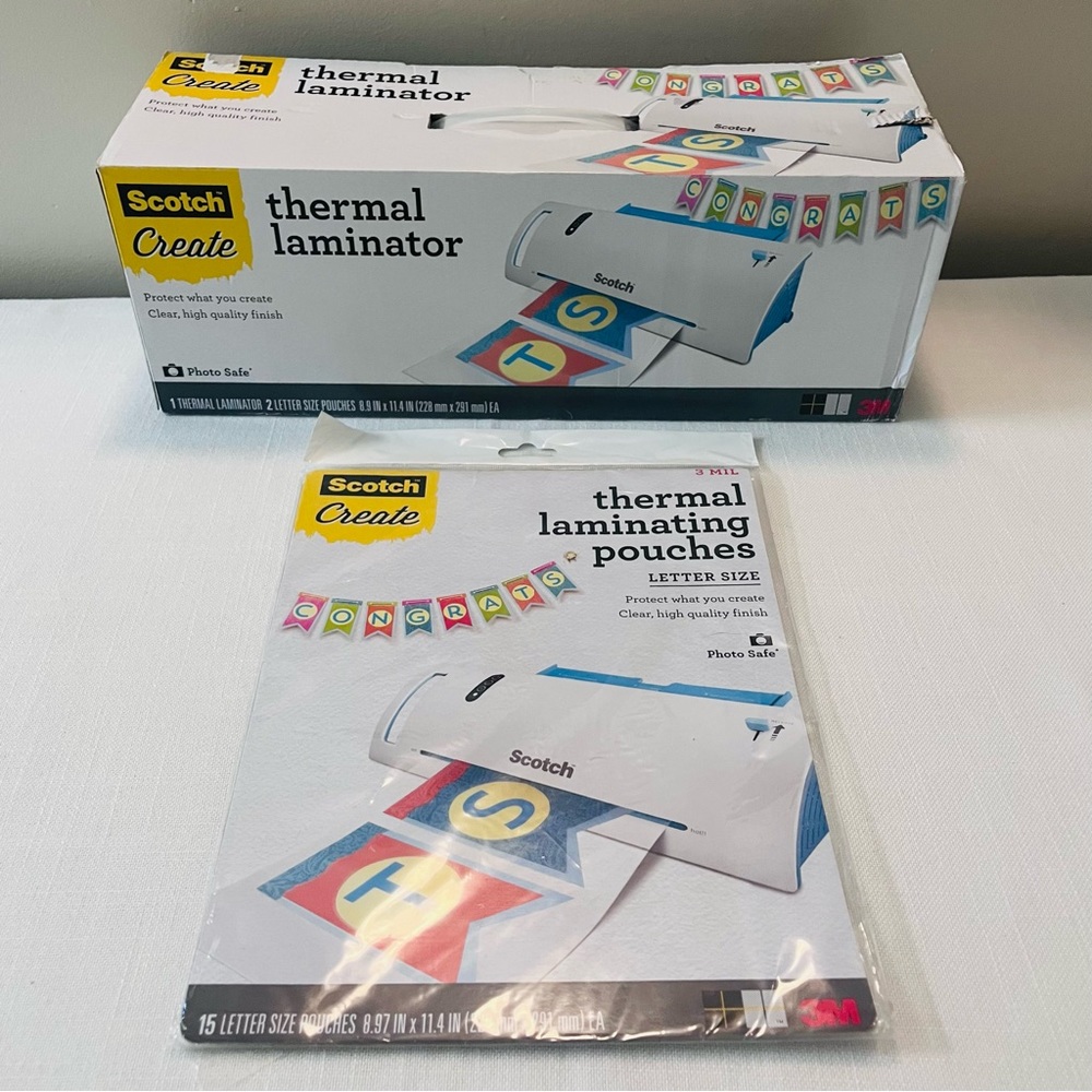 Scotch Create Thermal Laminator and 15 Pouches, Like New